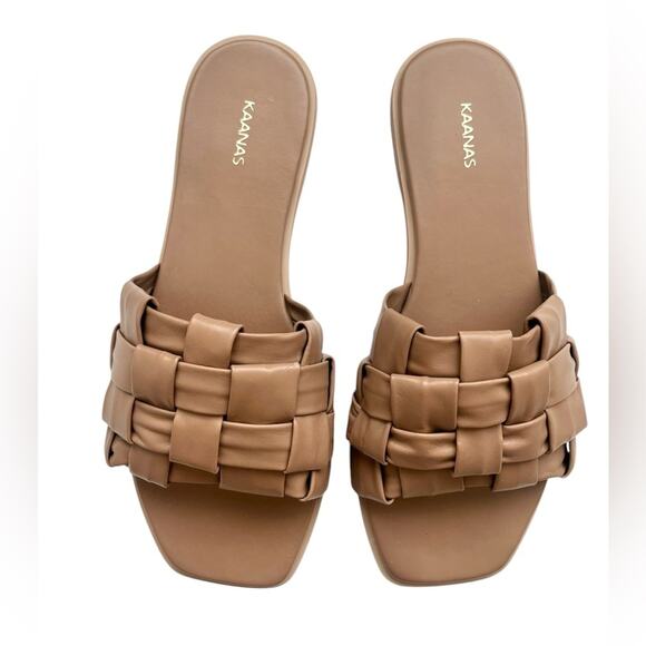 Kaanas Belinha leather open toe slide sandals 11 NEW - Picture 5 of 10